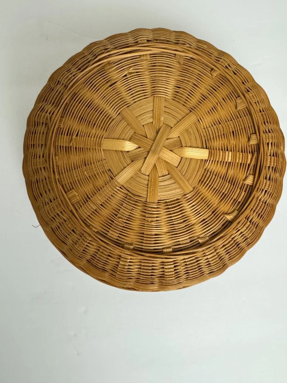 Vintage Woven Sewing Storage Basket, 9-inch, Round